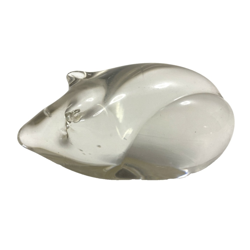 Vintage Mouse Clear Glass Art‎ Glass Paperweight Figurine 3.5"